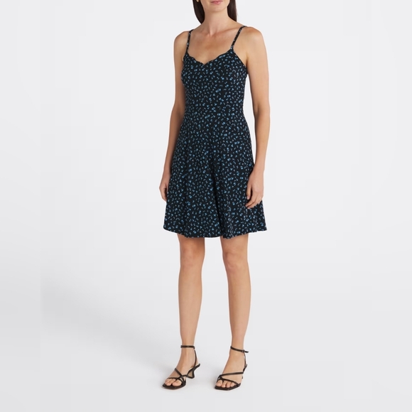 Market & Spruce Blue Floral Mini Dress - Picture 1 of 5